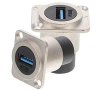 NUOBESTY Conector USB 3.0 Empotrable 2 Piezas para Panel Industrial Adaptador de Montaje Doble USB Compatible Computadoras y Dispositivos Protección Ip67 Diseño Resistente