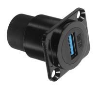 NUOBESTY Conector USB Hembra de Montaje en Panel USB 3.0 Resistente al Agua Cubierta Protectora Adaptor Pasacables para Conexión de Datos Color Negro