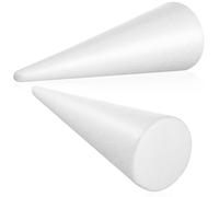 NUOBESTY Conos de Espuma para Manualidades 2 Piezas para Modelado y Decoración 13 CM de Base Adecuados para Manualidades Escolares y Proyectos Creativos