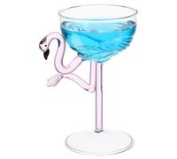 NUOBESTY Copa de Cóctel Flamenco de Vidrio Transparente, Copa de Vino Alta Rosa para Fiesta Hawaiana, Taza para Beber Cócteles, Decoración Original para Eventos y Celebraciones