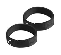 NUOBESTY Correa Muslo de Neopreno Negra, Ajustable, Anillas D | Tobillera para Polea Gym, Cinta Ejercicios Elastica, Cinturón Gym, Accesorios Running, Correas de Puño Gimnasio