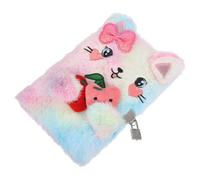 NUOBESTY Cuaderno de Felpa con Cierre y Llaves Diario con Diseño de Gato Adorable y Lazo para Dibujo y Escritura Diario Infantil con Candado para Privacidad para y Actividades Escolares