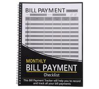 NUOBESTY Cuaderno de Finanzas Tapa Dura Negro para Seguimiento Financiero Mensual Planificador de Presupuesto y Resumen de Gastos en Formato Checklist