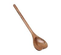 NUOBESTY Cuchara de Madera en Forma de Corazón, Cuchara Multifuncional para Café y Postre, Utensilio Reutilizable de Acacia 25.5x7x1.3 Cm, Adecuado para Ensaladas, Té y Miel