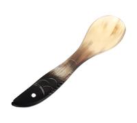 NUOBESTY Cuchara para Té y Café de Cuerno de Buey 14-15 CM Cuchara Casera para Sopa y Cocina Diseño Tallado Mango Cómodo y Duradero Utensilio Original para Cocina y Restaurante