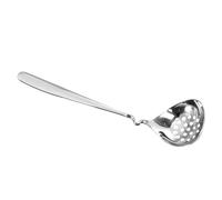 NUOBESTY Cucharón Ranurado de Acero Inoxidable Mango Largo, Gran Capacidad y Resistente Oxidación para Colar Alimentos en Cocina