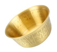 NUOBESTY Cuenco de Cobre Dorado para Adoración Budista, Resistente al Óxido, Patrones Elaborados y Uso Multifuncional en Templos y Altares