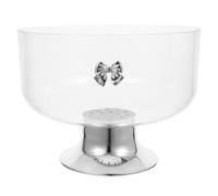 NUOBESTY Cuenco de Postre con Pedestal de Acrílico Transparente, Bowl Alto 20 Cm y Profundo 23 Cm, Tazón Grande para Frutas y Dulces, Adecuado para Cocina y Decoración de Mesas en Fiestas