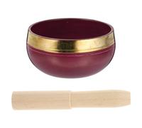 NUOBESTY Cuenco Tibetano de Cobre Púrpura para Meditación Profunda y Sanación, Herramienta de Meditación Hecha a Mano Madera, Adecuado para Yoga y Pensamiento Creativo