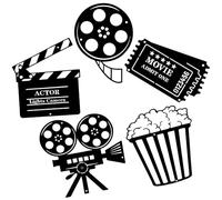 NUOBESTY Decoración de Cine Hogar 5 Piezas de Arte de Pared de Metal para Sala de Teatro y Eventos Temáticos