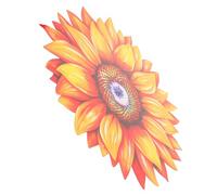 NUOBESTY decoración de la pared de la flor del sol habitación exterior muro hogar largo viviendo decoraciones de baño decoraciones para jardín al aire planchar Orange