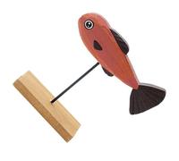 NUOBESTY Decoración Mediterránea de Madera con Pez Rojo de Grande Adorno Lúdico para Habitación Infantil Ornamento Creativo para Escritorio y Mesa