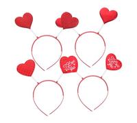 NUOBESTY Diadema de Corazón Roja 4 Piezas para San Valentín Accesorios Cabello Forma de Corazón Decoración para Peinados de Fiesta y Complementos para Eventos Románticos