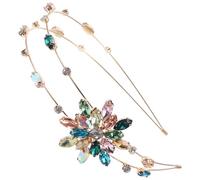 NUOBESTY Diadema de Cristal Gemas de Imitación para Mujer, Banda Cabello de Flores, Color Multicolor, Talla Única, para Ocasiones Obsequios y Fiestas, Accesorio Elegante para Cabello Fino
