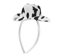 NUOBESTY Diadema de Fiesta Temática Mini Sombrero de Copa Pequeño Estilo Bombín, Diseño de Poliéster Ligero en Color 13.5 Patrón Vaca, Accesorio Reutilizable para Fiestas de Disfraces