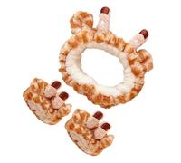 NUOBESTY Diadema de Spa Jirafa de Felpa Ancha para Lavarse la Cara, Conjunto para Mujer y Niña, Protege Agua Baje Brazos