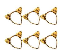 NUOBESTY Diadema de Tigre para Disfraz 6 Piezas Diadema Orejas de Animal Ajustable Ligera y Cómoda para Fiesta de Cumpleaños Cosplay Juego de Roles y Actuaciones