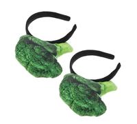 NUOBESTY Diadema Divertida para Mujer 2 Piezas Diseño de Brócoli, Accesorios Cabello Ligeros y Cómodos, Adecuado para Fiestas de Cosplay, Uso Diario y Cuidado Facial