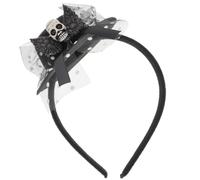 NUOBESTY Diadema Negra Diseño Espeluznante de Calavera para Halloween, Tela Transpirable que Crea Ambiente Festivo en Reuniones Familiares