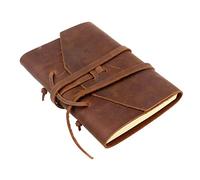 NUOBESTY Diario Cuaderno Artesanal Con Tapa De Cuero Y Encuadernación Con Cuerda