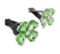 NUOBESTY Difusor de Aromaterapia para Coche Clip para Rejilla de Ventilación, Diseño de Cristal Trébol de Cuatro Hojas en Verde, Juego de 2 Unidades (1 Grande y 1 Pequeño), Decoración