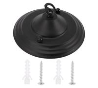 NUOBESTY Dosel de Luz Colgante, Placa de Cubierta de Lámpara de Araña, Distancia entre Orificios 90mm, Hierro Negro, Gancho de Retención, Fácil de Instalar, para Café y Restaurante