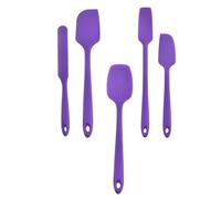 NUOBESTY Espátulas de Silicona para Hornear 5 Piezas Multicolor, Raspadores Flexibles Resistentes al Calor, Herramientas de Cocina para Mezclar y Aplicar Crema en Repostería, Kit Práctico