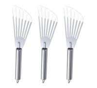 NUOBESTY Espátulas Ranuradas de Acero Inoxidable 3 Piezas para Freír Pescado y Bistec Herramientas de Cocina Prácticas Multifuncionales Utensilios Duraderos para Hogar y Barbacoa