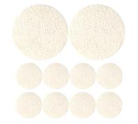 NUOBESTY Esponjas Exfoliantes de Lufa Natural 10 Unidades 55 CM para Limpieza Facial y Corporal Discos Limpiadores Suaves para Ducha y Baño Almohadillas Vegetales para Piel Grasa y