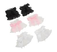 NUOBESTY Esposas para Muñecas de Encaje Mangas Postizas Lazo 3 Pares y Accesorios Fotográficos para Uñas Puños Desmontables para Manicura y Exhibición de Manos