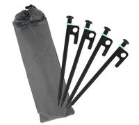 NUOBESTY Estacas de Dosel y Clavija de Tienda, Acero Inoxidable, Negro, Anillo Noctilucente, Resistencia al Viento, Punta Lisa, para Camping y Exteriores