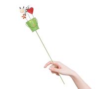 NUOBESTY Estacas Decorativas de Metal para Macetas Juego de 5 Piezas Colores Vibrantes Diseño Aleatorio Adecuado para Selección de Plantas y Decoración de Jardín en Interiores y