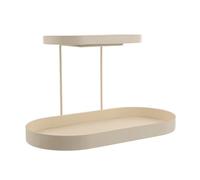 NUOBESTY Estante de Baño de Hierro Blanco de 2 Niveles Doble Capa, Diseño Elegante y Minimalista para Optimizar Espacio en Dormitorio o Encimera de Cocina