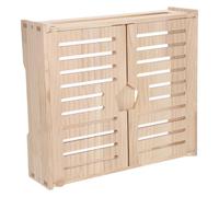NUOBESTY Estante de Madera para Enrutador con 2 Capas y Ventilación, Organizador de Cables para Oficina o Hogar