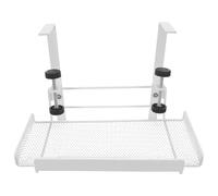 NUOBESTY Estante Metálico Blanco Pequeño Ajustable para Debajo del Escritorio con Abrazadera, Organizador de Cables para Oficina y Hogar, Bandeja Porta Cables Resistente para Gestión