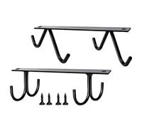 NUOBESTY Estante Metálico Ganchos para Colgar Tazas y Jarras, Soporte para Cocina Debajo del Gabinete, Organizador Funcional para Tazas y Utensilios