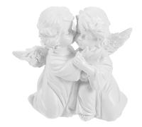 NUOBESTY Estatua de Resina Ángeles Abrazándose Decoración Blanca para Jardín Interior y Exterior Regalo Símbolo de Paz