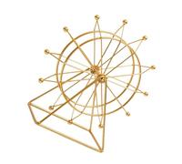 NUOBESTY Estatua Noria Dorada Decorativa de Hierro para Mesa Adorno Giratorio Estilo Nórdico Acento Elegante para Hogar Oficina y Tienda