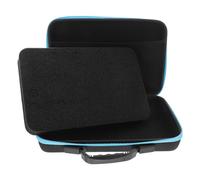 NUOBESTY Estuche Portátil para Aceites Esenciales 10 Ml Asa Organizador Rígido Negro Borde Azul para Almacenamiento Seguro y Transporte de Aromaterapia Viajes Profesionales y Personales