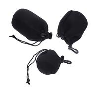 NUOBESTY Estuche Reforzado de Neopreno para Cámara de Lentes para 3 Piezas Protección Cierre de Cordón y Clip Segura al Uso Aire Libre