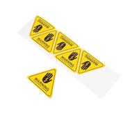 NUOBESTY Etiqueta de Advertencia de Riesgo Eléctrico Triangular 5x5 Cm, Adhesiva Resistente Intemperie, Paquete de 6 Unidades para Señalización Industrial y Seguridad en Cercas Eléctricas