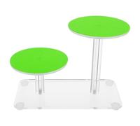 NUOBESTY Expositor de Joyas de Acrílico Verde Base Ancha, Estructura Circular Estable y Doble Nivel para Exhibir Mini Figuras y Pendientes en Mostradores y Boutiques