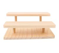 NUOBESTY Expositor de Madera de Doble Capa para Figuras y Juguetes, Soporte de Colección Resistente de Madera Maciza para Joyas y Decoración del Hogar, Organizador Multifuncional