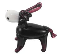 NUOBESTY Figura de Burro Negro de Cristal Miniatura, Estatua de Burro de Dibujos Animados Compacta para Decoración de Hogar y Oficina, Adorno Animal de Vidrio para Estanterías y Mesas