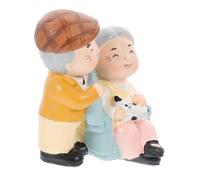 NUOBESTY Figura de Resina Ancianos para Boda y Aniversario Adorno Creativo para Escritorio y Hogar Novios y Día Madre