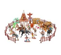 NUOBESTY Figuras de Vaqueros del Oeste Modelo de Figura de Nativo Americano Juguetes de Soldados de Acción de Los Indios Juego de Vaquero Occidental para Niños Juguetes Educativos para