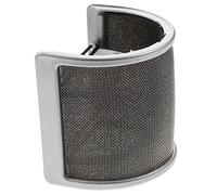 NUOBESTY Filtro Metálico Para Micrófono Malla Forma De U, Doble Capa Plateada, Protector De Micrófono Antiviento Compacto Para Grabación, Transmisión y Estudio