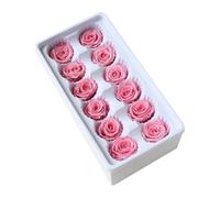 NUOBESTY Flores Inmortales para Boda 12 Piezas Caja Rosas Claras 3-4 CM Cabezas para Decoración de Ramos DIY en Hogar y Fiesta