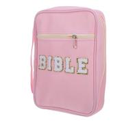 NUOBESTY Funda para Biblia de Mujer Rosa, Estuche Portátil Acolchado para Libros sin Accesorios, con Cremallera Doble y Organizador para Documentos, Adecuado para Iglesia, Viajes y Uso