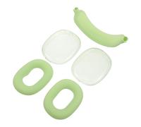 NUOBESTY Funda Protectora para Auriculares Diadema Grande 3 Piezas TPU Transparente Verde, Cubiertas para Diadema y Almohadillas, Accesorios Lavables para Uso Diario y Viajes